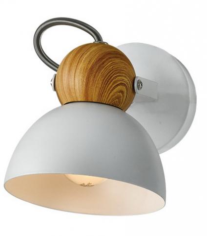 Спот 23390/1 WH+WOOD белый+дерево 1x40W E27 h135, 24